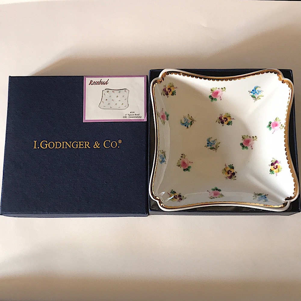 I.Godinger & Co. Rosebud 5” Square Bowl